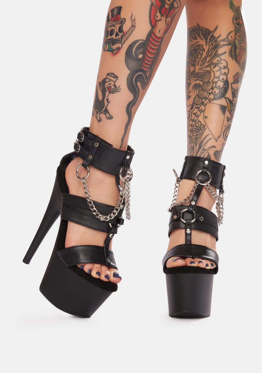 Adore-761 Platform Strappy Sandal-Black PU - Image 2