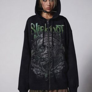 Dolls Kill x Slipknot Mummy Graphic Hoodie - Black