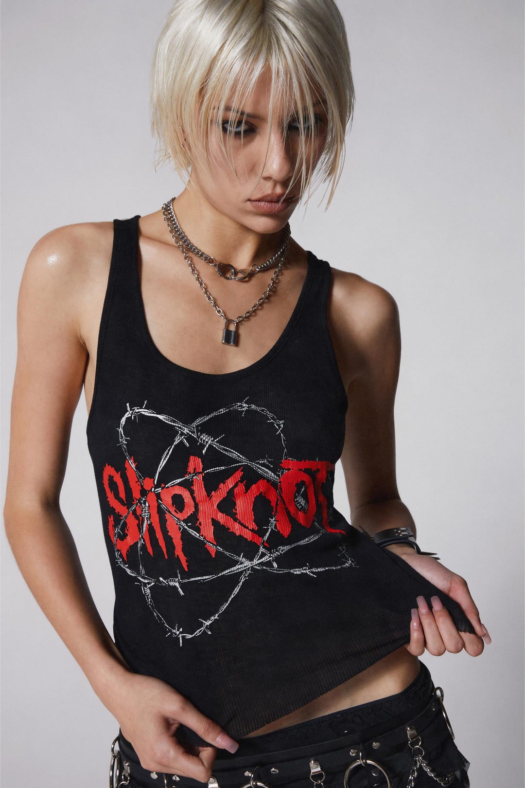 Dolls Kill x Slipknot Barbed Wire Tank Top - Black
