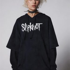 Dolls Kill x Slipknot Two Fer Hoodie - Black