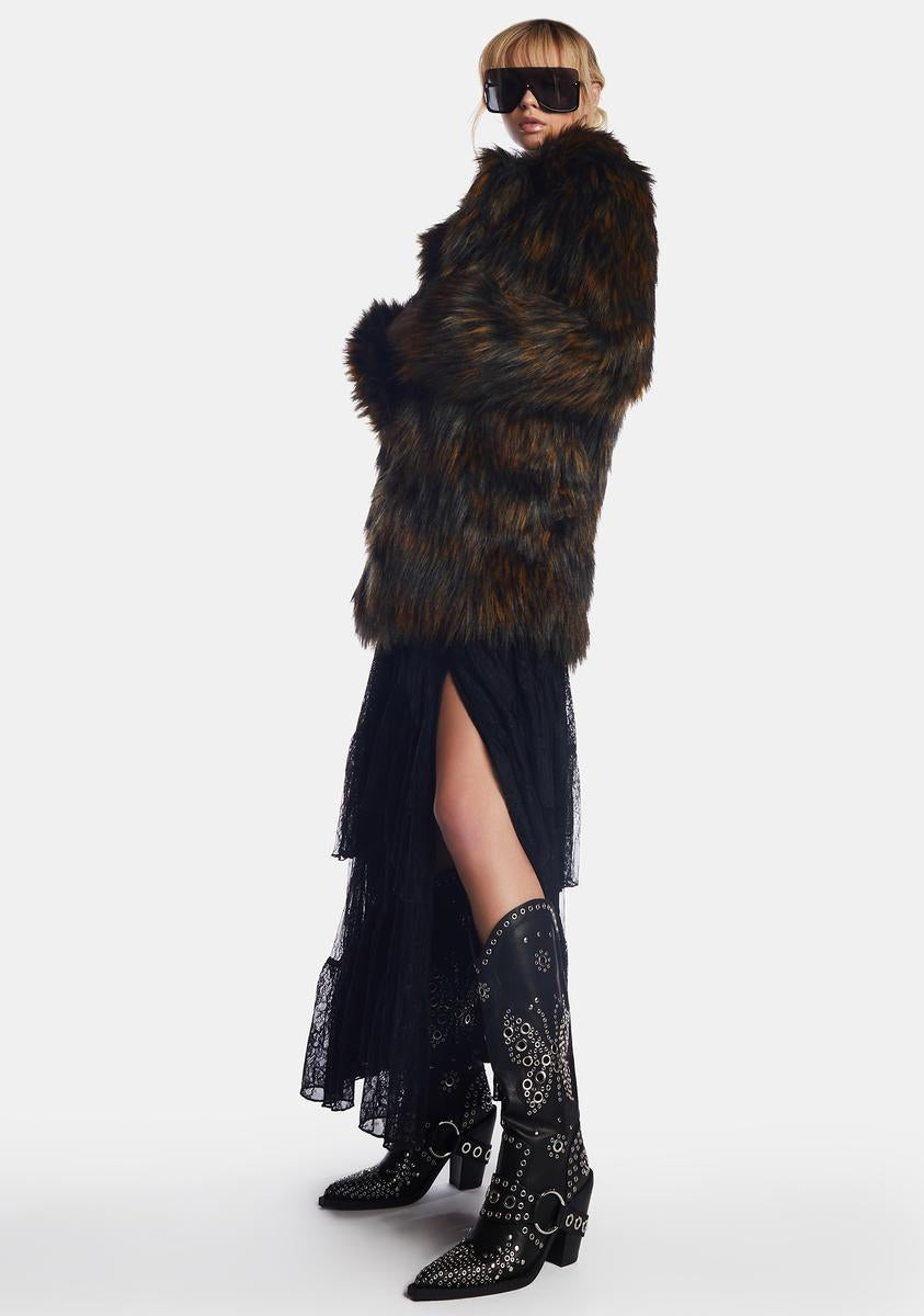 Current Mood Vegan Leather Butterfly Grommet Cowboy Boots - Black - Image 6