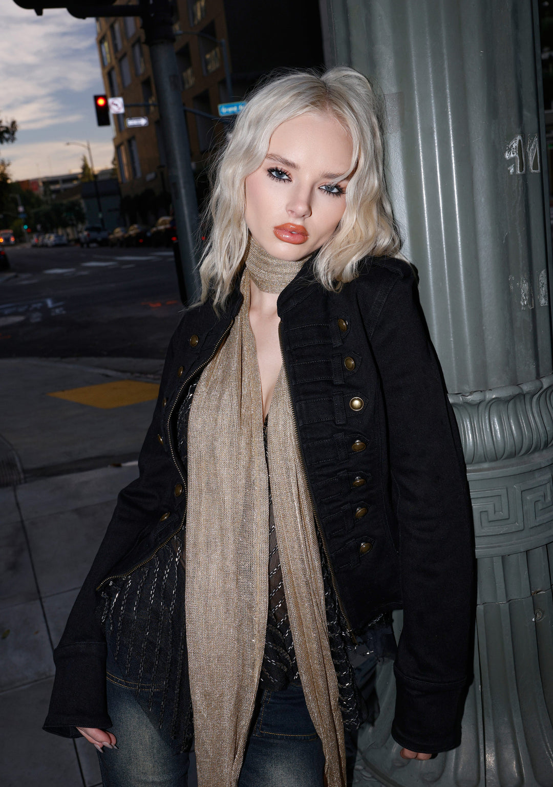 Womens Stretch Twill Jacket Widow - Black - Image 9