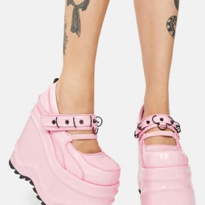WAVE-48 Platform Wedge Mary Janes
