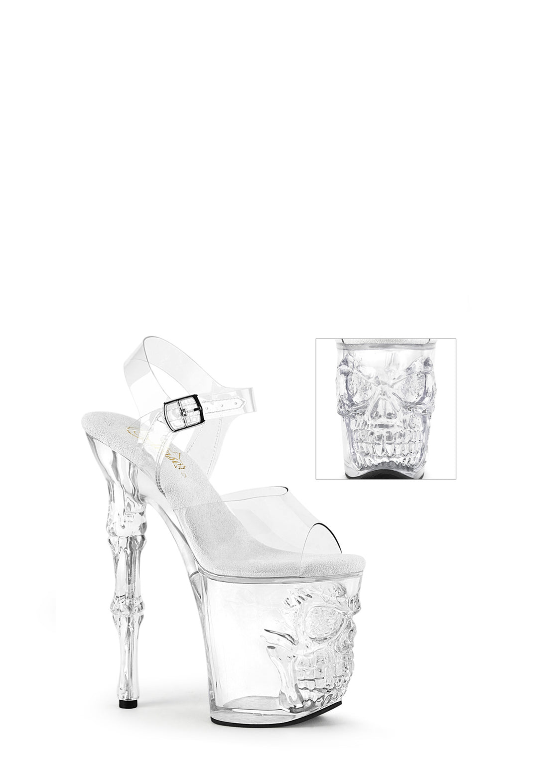 Rapture-808 Platform Ankle Strap Sandals-Clear - Image 5