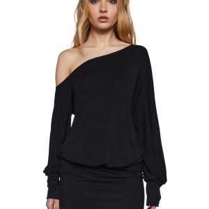 Womens Off The Shoulder Bubble Hem Dress Generation Kiss - Black