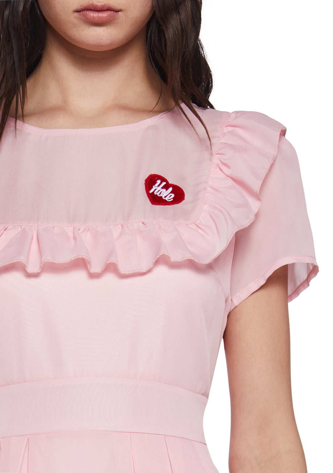 Dolls Kill x Hole 90s Grunge Babydoll Dress - Pink - Image 6