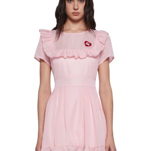 Dolls Kill x Hole 90s Grunge Babydoll Dress - Pink