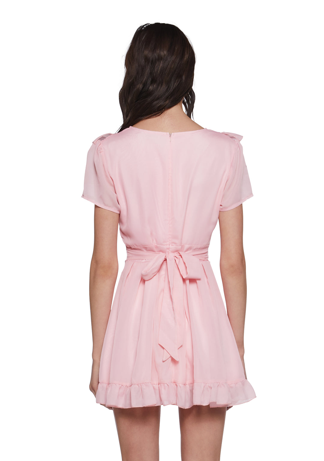 Dolls Kill x Hole 90s Grunge Babydoll Dress - Pink - Image 4