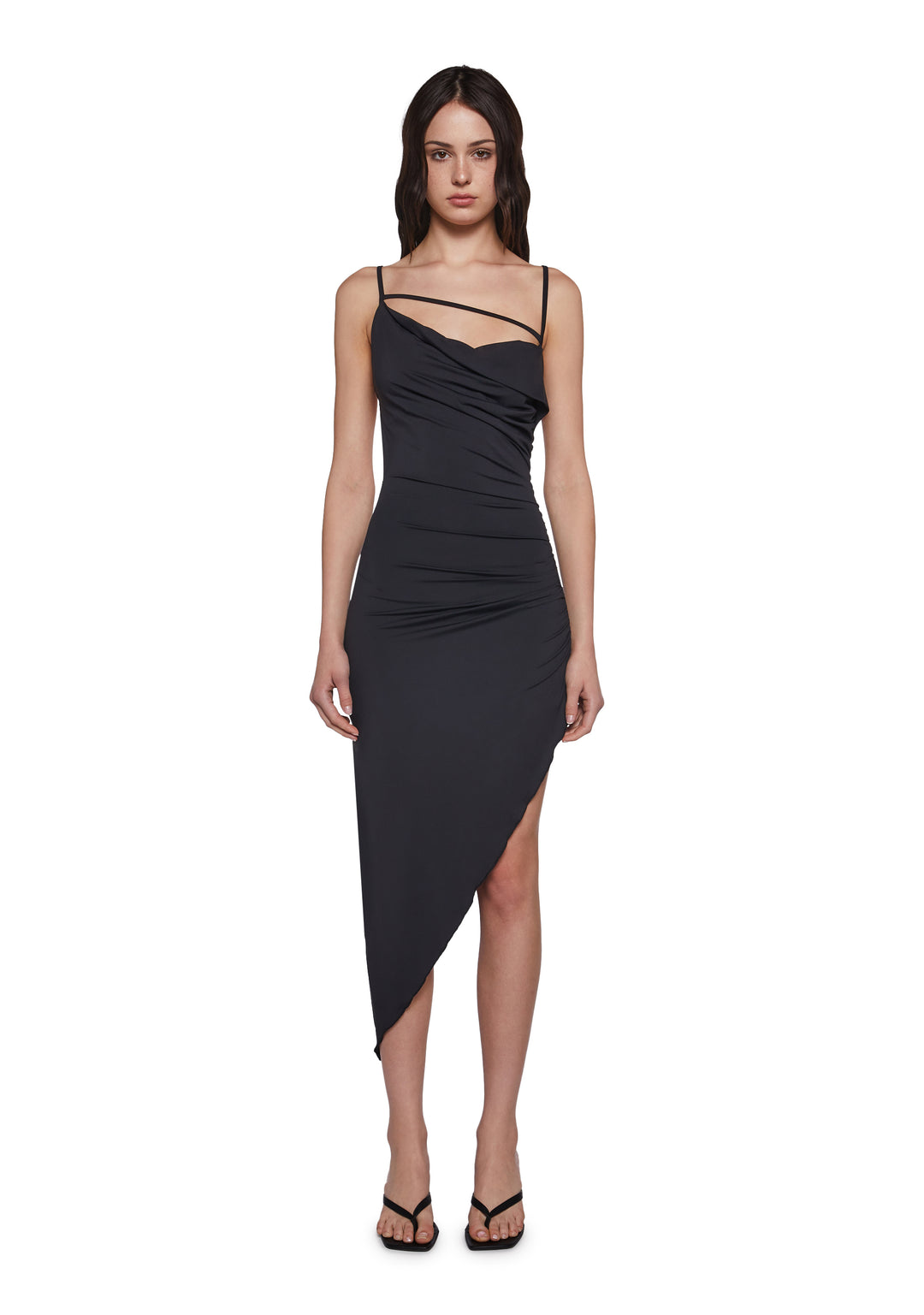 Womens Sexy Asymmetrical Dress Generation Kiss- Black