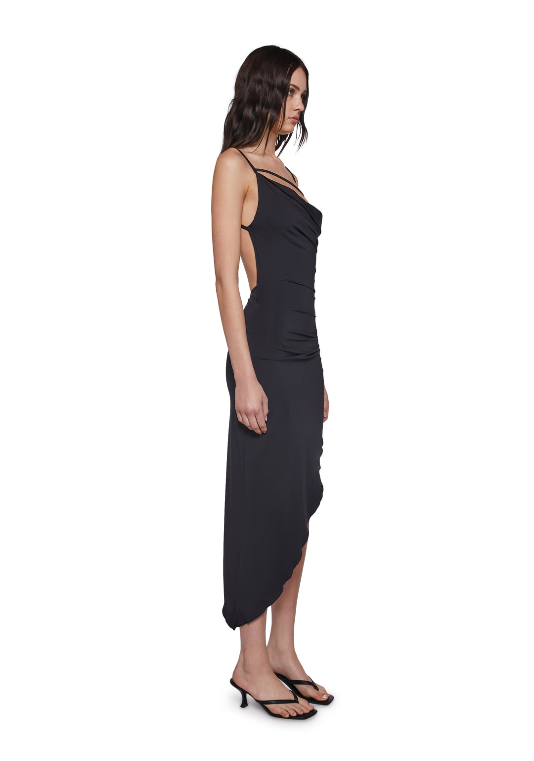 Womens Sexy Asymmetrical Dress Generation Kiss- Black - Image 3