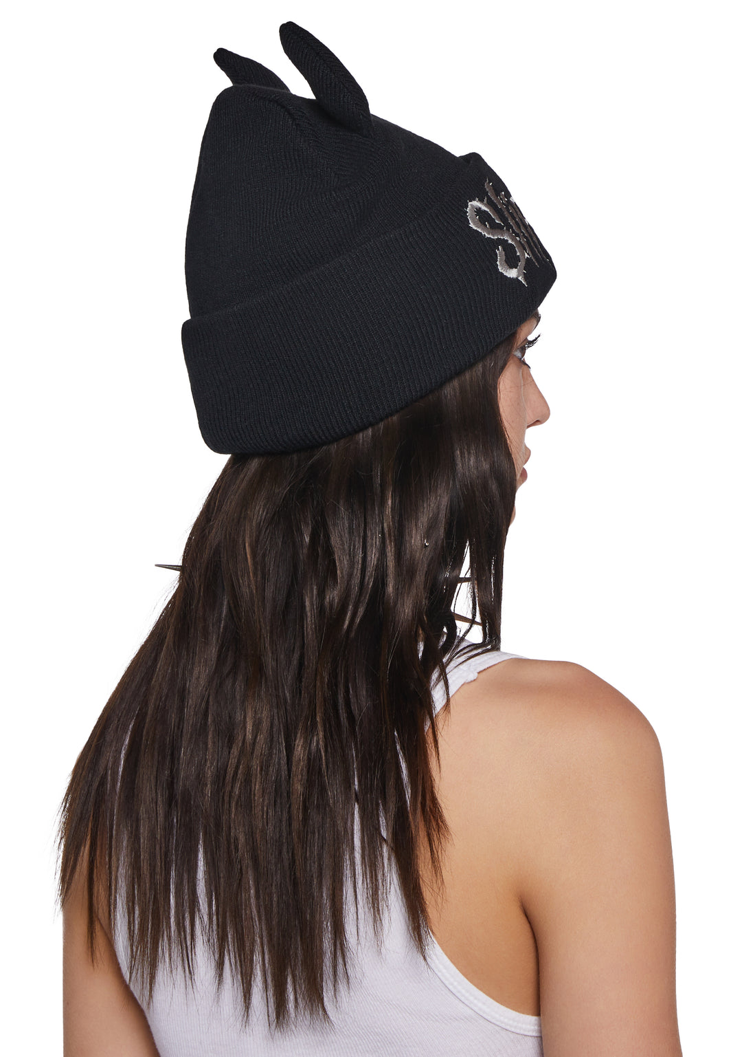 Dolls Kill x Slipknot Horned Beanie - Black - Image 4