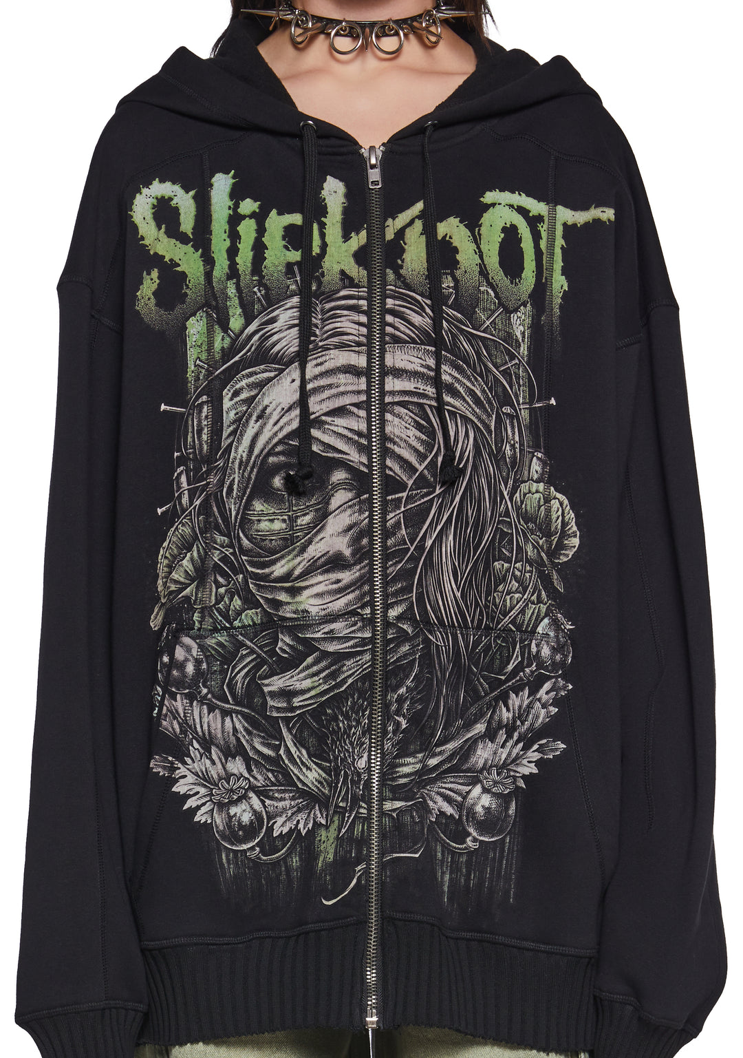 Dolls Kill x Slipknot Mummy Graphic Hoodie - Black - Image 7