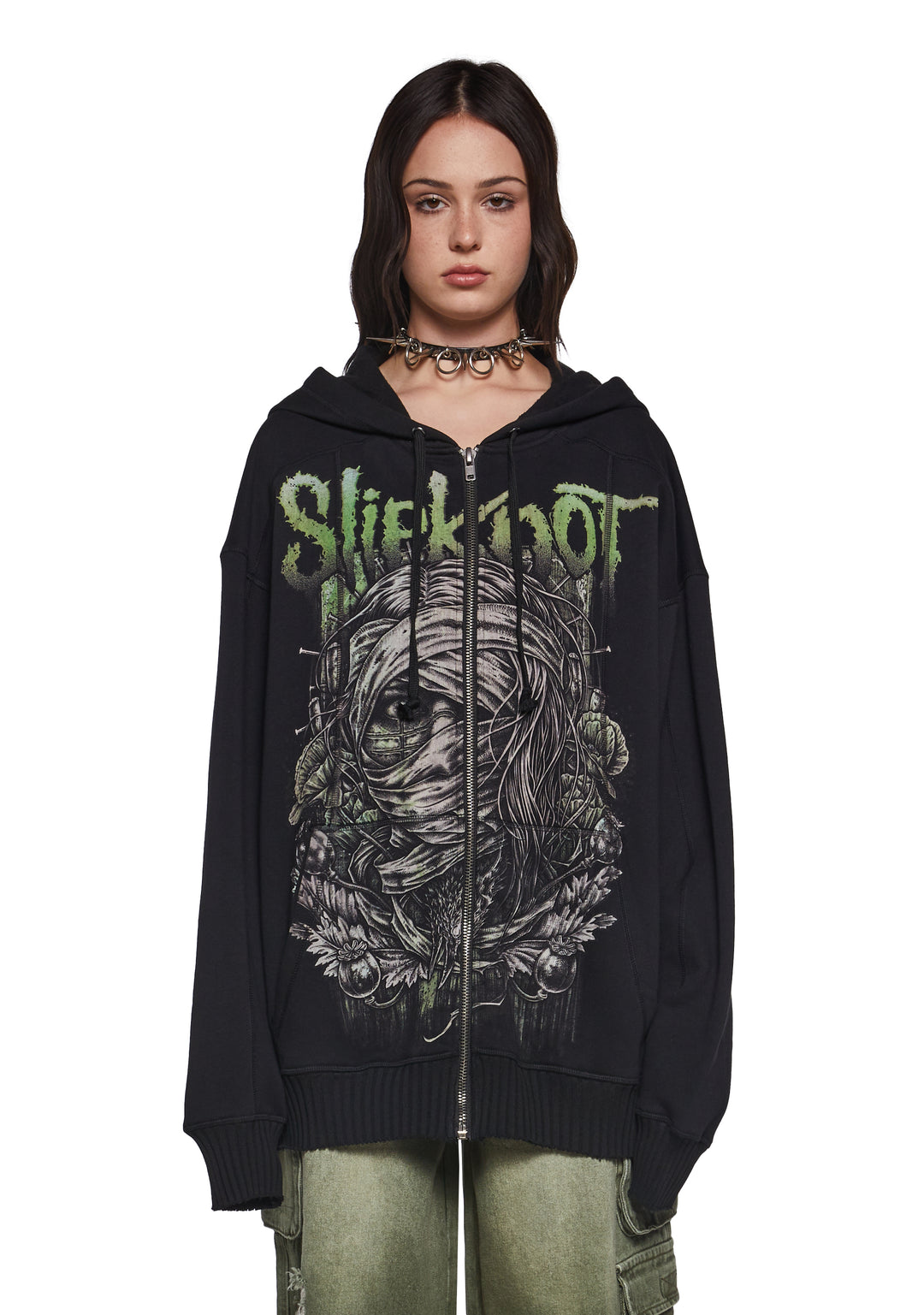 Dolls Kill x Slipknot Mummy Graphic Hoodie - Black - Image 8
