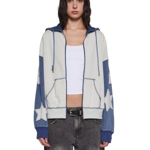 Womens Star Applique Hoodie Current Mood - Multi