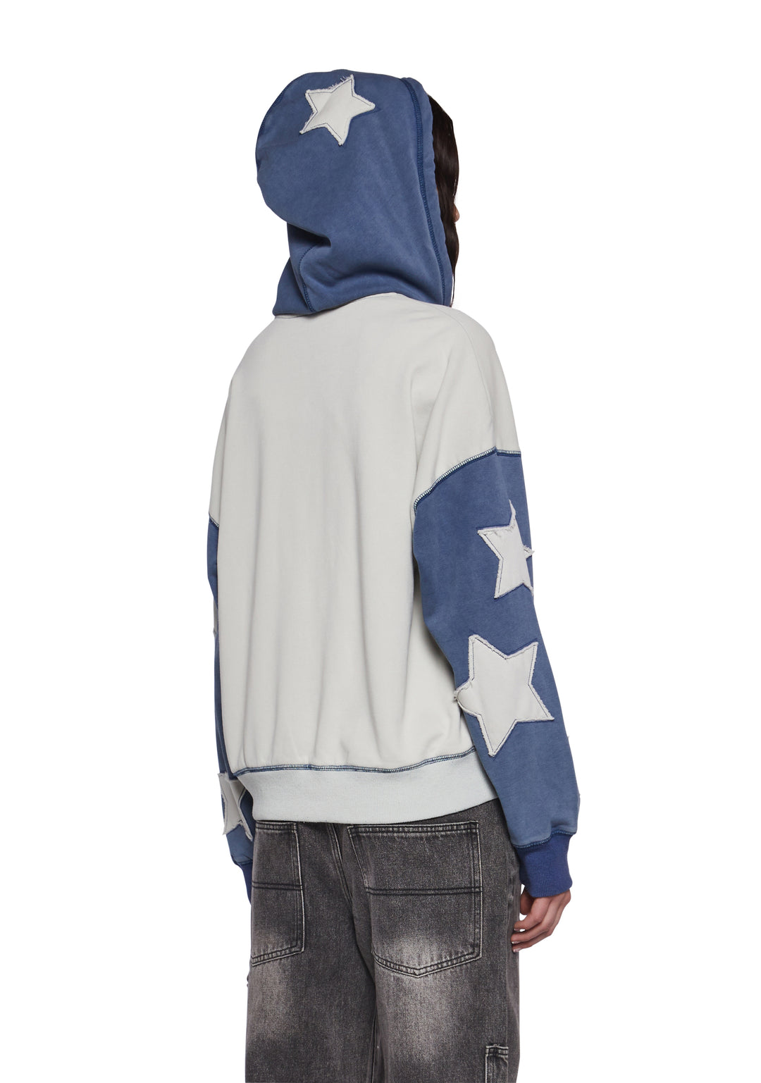 Womens Star Applique Hoodie Current Mood - Multi - Image 4