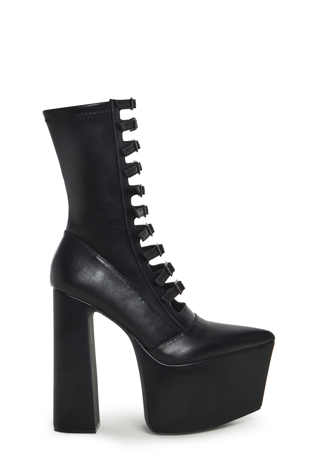 Vegan Leather Platform Boots Current Mood - Black
