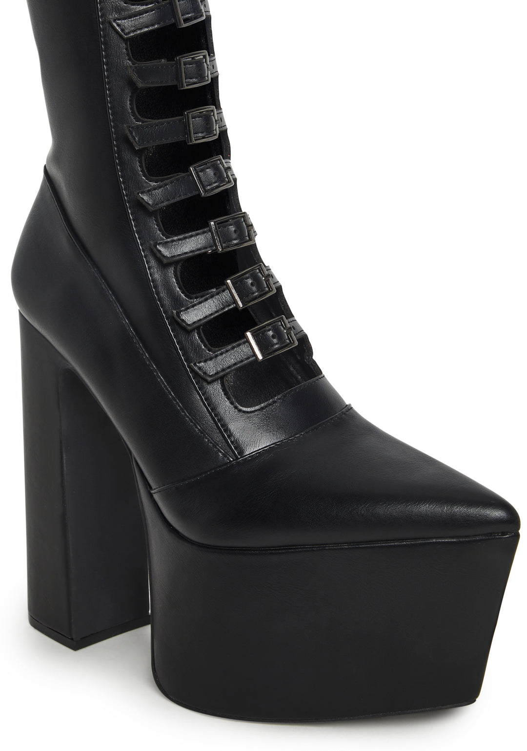 Vegan Leather Platform Boots Current Mood - Black - Image 2