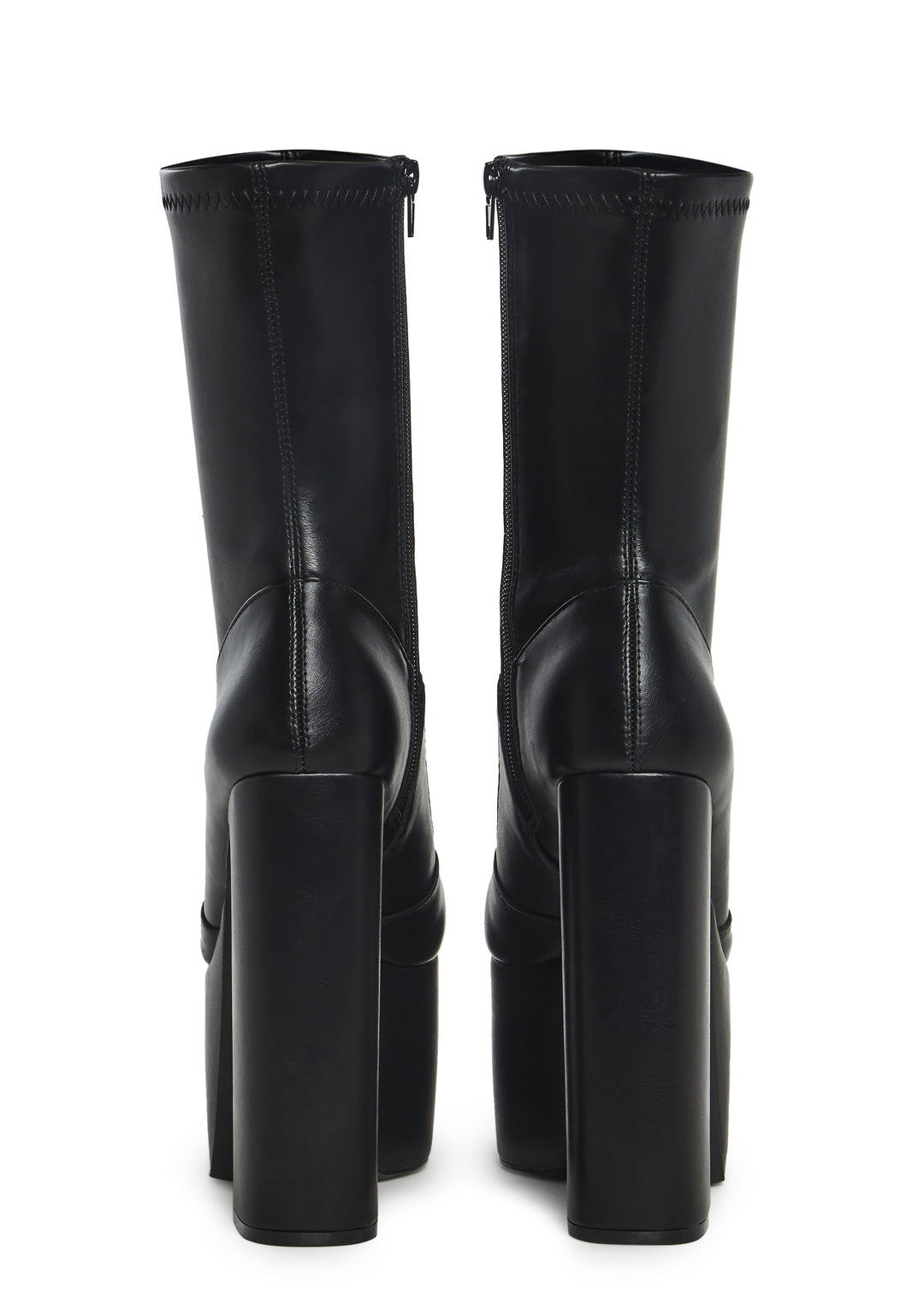 Vegan Leather Platform Boots Current Mood - Black - Image 4