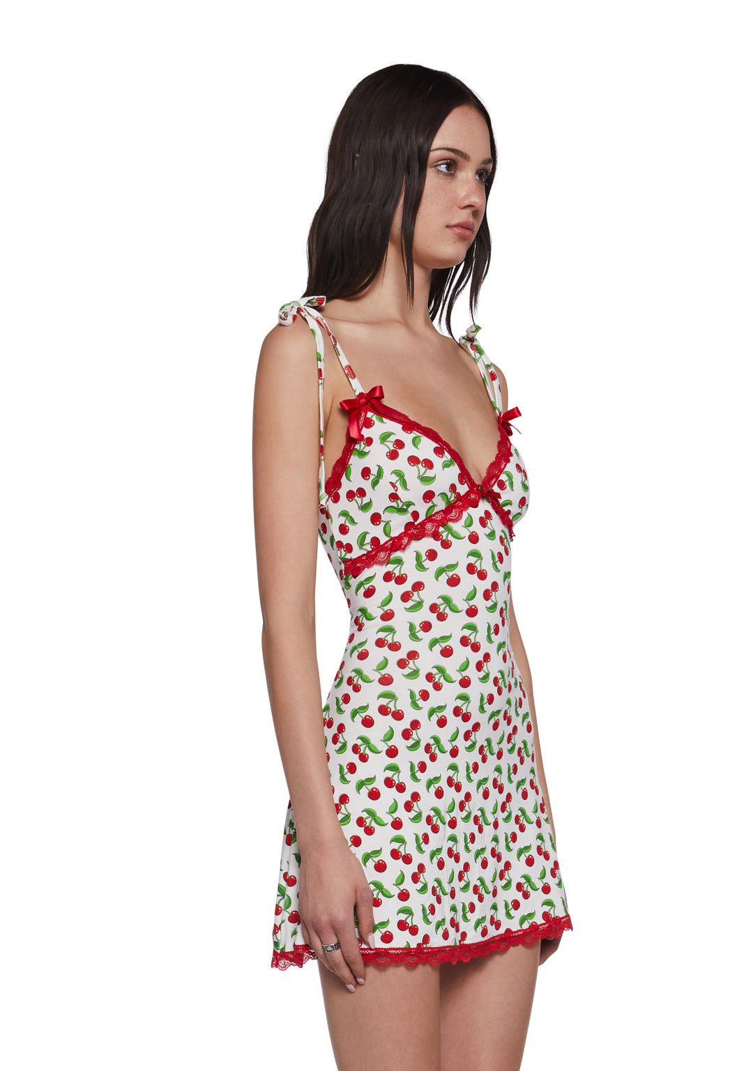 Womens Cherry Mini Cotton Dress Sugar Thrillz - Multi - Image 3