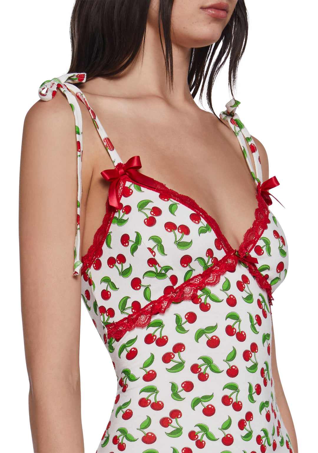 Womens Cherry Mini Cotton Dress Sugar Thrillz - Multi - Image 4