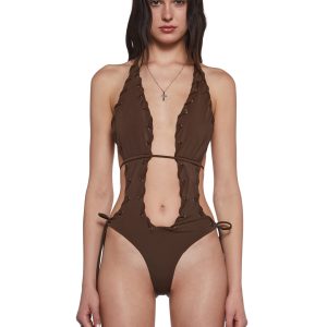 Womens Monokini Whipstich Current Mood - Brown