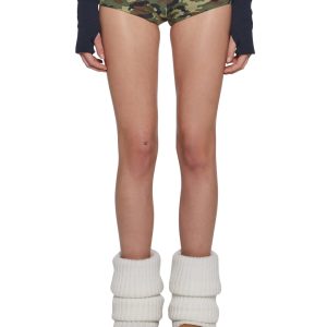 Womens Sexy Camo Print Micro Booty Shorts - Green