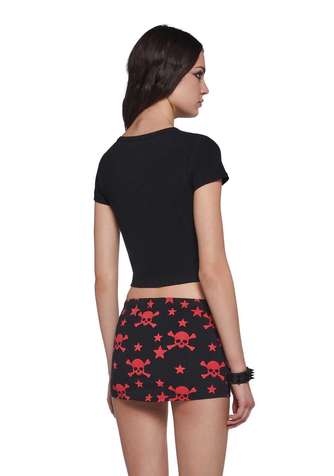 Cutie On The Outside Dead On The Inside Baby Crop Tee Widow - Black - Image 4