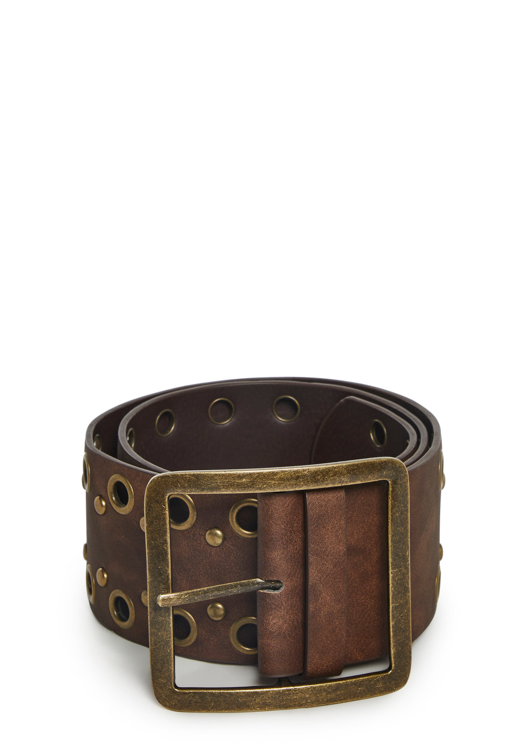 Studded Grommet Belt Generation Kiss - Brown - Image 5