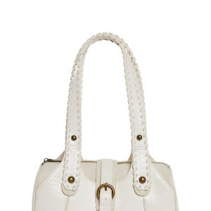 Slouchy Shoulder Snake Print Bag Generation Kiss - White