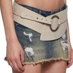 Vegan Leather Matte Chunky Wrap Belt Generation Kiss - Off White