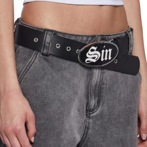 Sin Enamel Buckle Belt Generation Kiss - Black