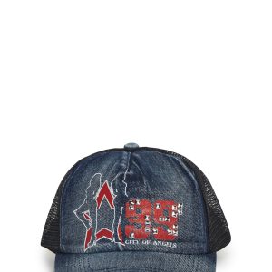 Denim Mesh Trucker Hat Current Mood - Black