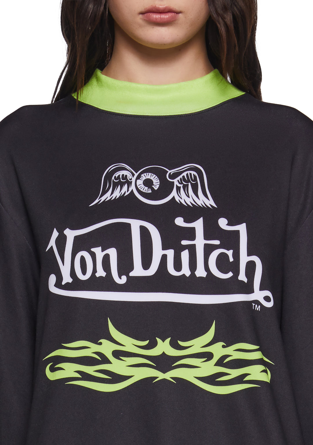 Von Dutch Motocross Graphic Oversized Tee - Black - Image 5