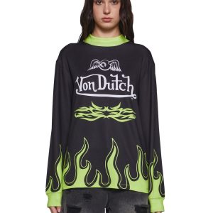 Von Dutch Motocross Graphic Oversized Tee - Black