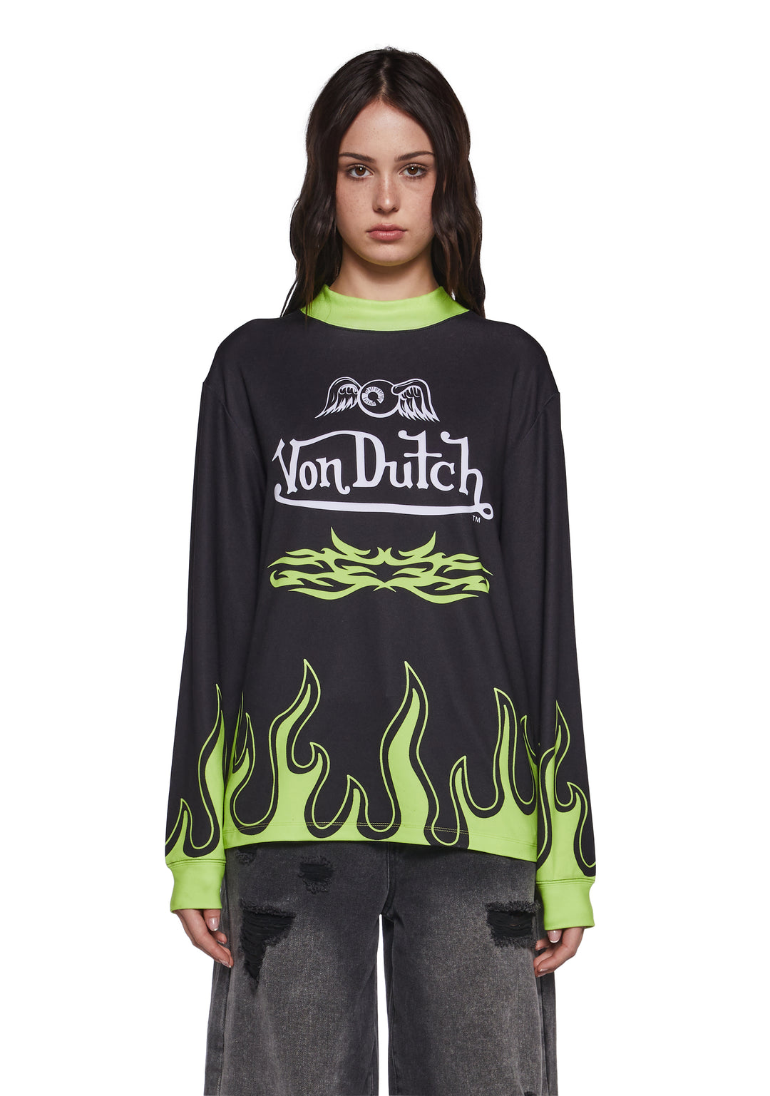 Von Dutch Motocross Graphic Oversized Tee - Black