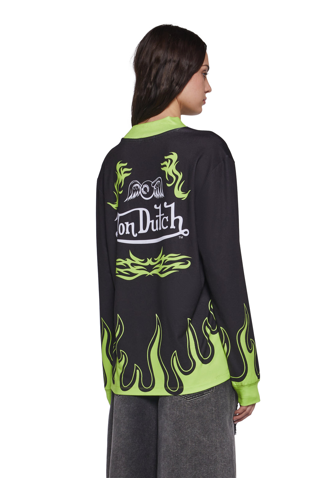 Von Dutch Motocross Graphic Oversized Tee - Black - Image 4