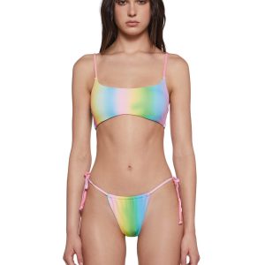 Womens Rainbow Ombre Swim Bikini Set - Multi