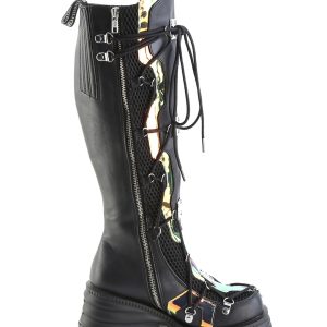 Blaze-152 Platform Wedge LED Light-Up Knee High Boots