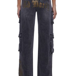 Ed Hardy Dragon Cargo Jeans - Gray