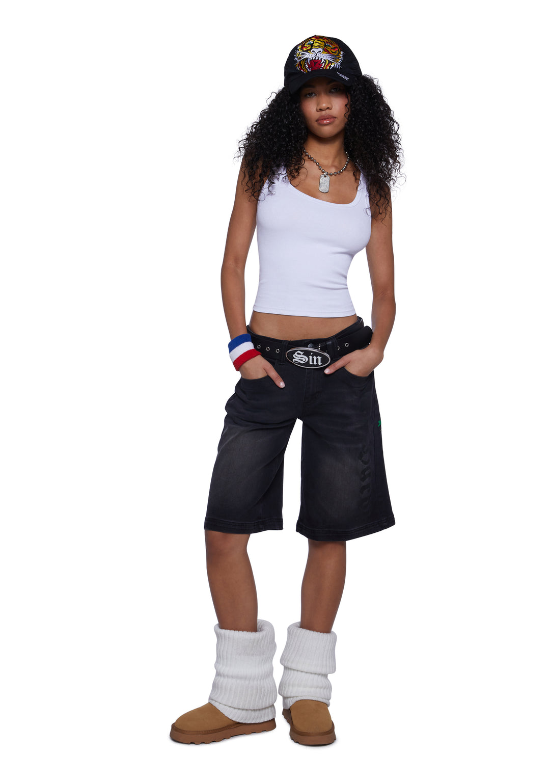 Ed Hardy Swallows Graphic Baggy Shorts - Blue - Image 2