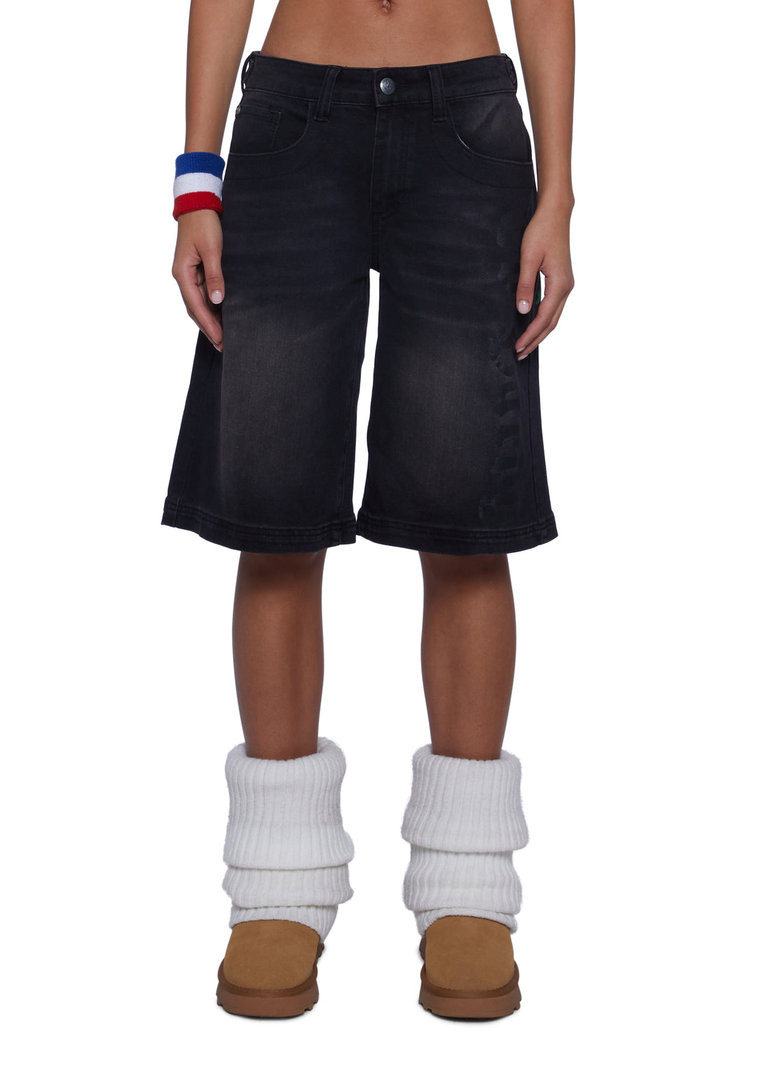 Ed Hardy Swallows Graphic Baggy Shorts - Blue - Image 4