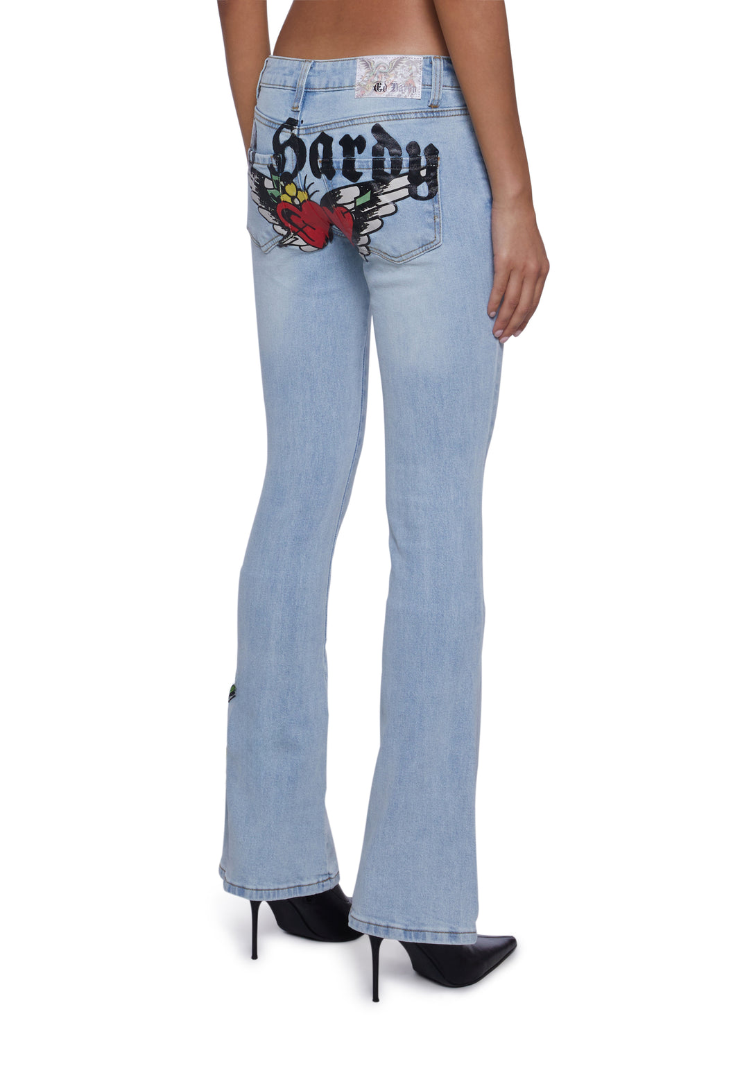 Ed Hardy Hearts Low Waist Bootcut Jeans - Blue - Image 4