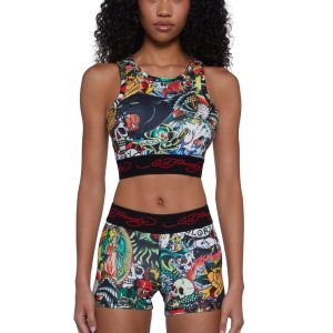 Ed Hardy Tattoo Collage Sports Tank Top - Multi