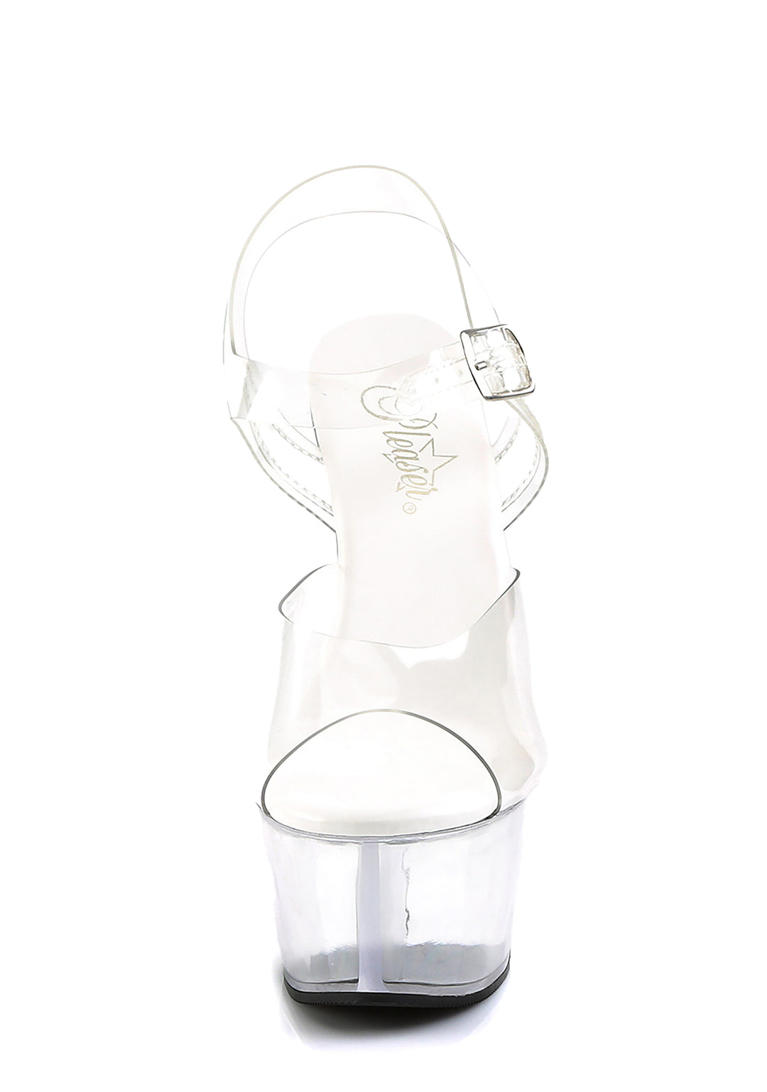 Aspire-608 Platform Ankle Strap Sandals-Clear - Image 2