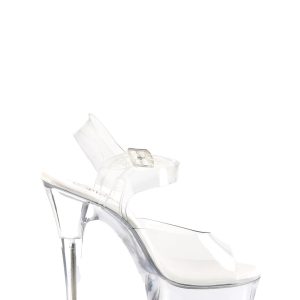 Aspire-608 Platform Ankle Strap Sandals-Clear