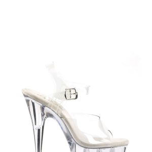 Delight-608 Platform Ankle Strap Sandals-Clear