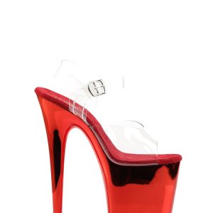Flamingo-808 Platform Ankle Strap Sandals-Red Chrome