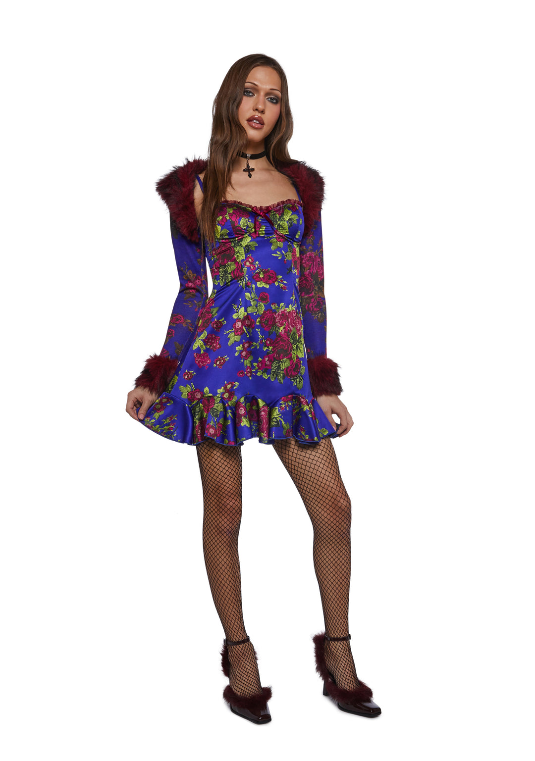 Betsey Johnson Floral Satin Slip Dress - Multi - Image 2