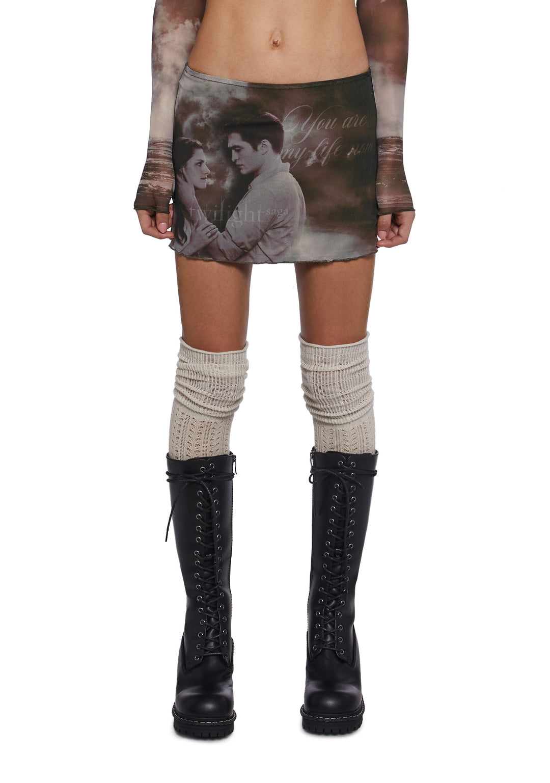 Dolls Kill x Twilight Bella Edward Mesh Mini Skirt - Multi