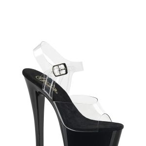 Sky-308 Platform Ankle Strap Sandals-Clear-Black